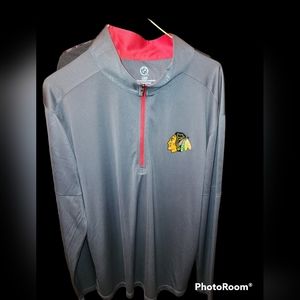 NHL Chicago Blackhawks 1/4 zip pullover Large gray mens